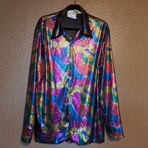 Fabulous Disco Rainbow Metallic Unisex Shirt Tag Says "One Size"